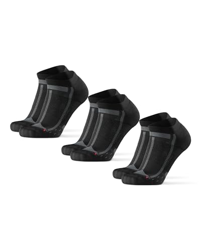 DANISH ENDURANCE Kurze Laufsocken, 3 & 5 Paar Sommer Sportsocken, Schweißableitend, Unisex, für Damen & Herren, Schwarz/Grau, 43-47 von DANISH ENDURANCE