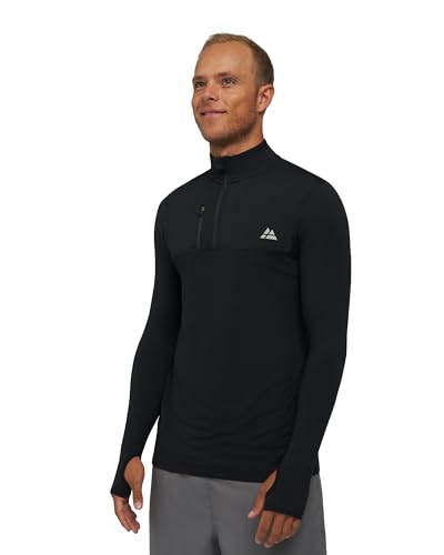 DANISH ENDURANCE Langarm-Funktionsshirt Herren, Sport-Shirt, Zip L Schwarz von DANISH ENDURANCE