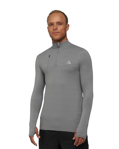 DANISH ENDURANCE Langarm-Funktionsshirt Herren, Sport-Shirt, Zip XXL Grau Mélange von DANISH ENDURANCE