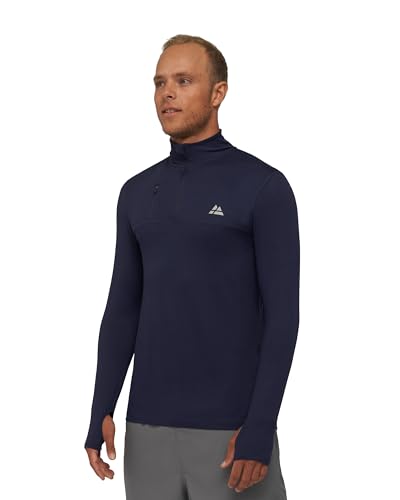 DANISH ENDURANCE Langarm-Funktionsshirt Herren, Sport-Shirt, Zip XXL Marineblau von DANISH ENDURANCE