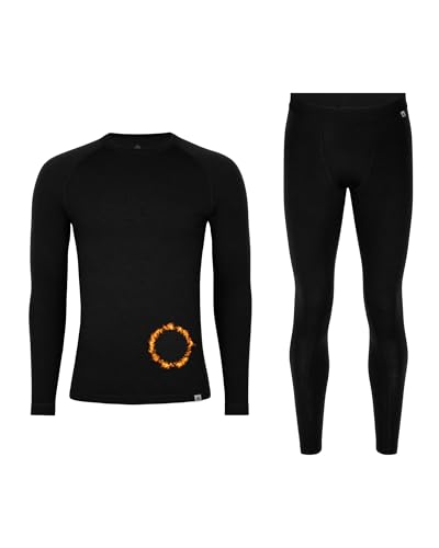 DANISH ENDURANCE Men's Merino Baselayer Set (LS Shirt + Tights) XXL Black 1-Pack von DANISH ENDURANCE