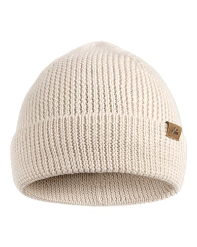 DANISH ENDURANCE Merino Beanie für Damen & Herren, mit recyceltem Polyester, Klassische Unisex Mütze, Weich, Warm, Stretchy, Nachhaltig (Weiß) von DANISH ENDURANCE