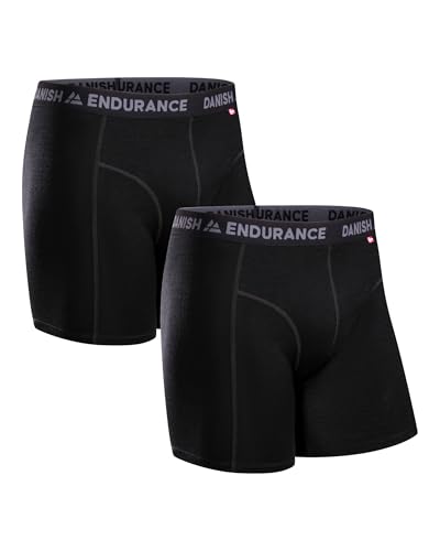 DANISH ENDURANCE Merino Boxershorts Herren (1er|2er Pack), Merino Unterwäsche Herren, Mit oder ohne Eingriff, Schwarz 2er Pack, DANISH ENDURANCE Merino Boxershorts Herren (1er|2er Pack), Merino Unterwäsche Herren, Mit oder ohne Eingriff, Schwarz 2er Pack, von DANISH ENDURANCE