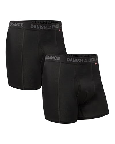 DANISH ENDURANCE Merino Boxershorts Herren (1er|2er Pack), Merino Unterwäsche Herren, Mit oder ohne Eingriff, Schwarz, L von DANISH ENDURANCE