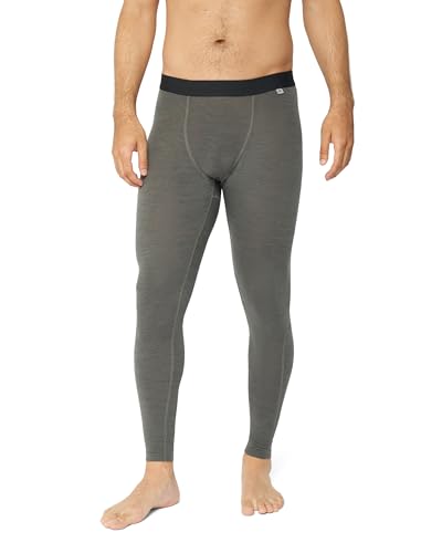 DANISH ENDURANCE Merino Lange Unterhose Herren, Premium Funktionsunterwäsche, Thermounterwäsche Herren, Temperaturregulierend, Mit oder ohne Eingriff, Dunkelgrau, L von DANISH ENDURANCE
