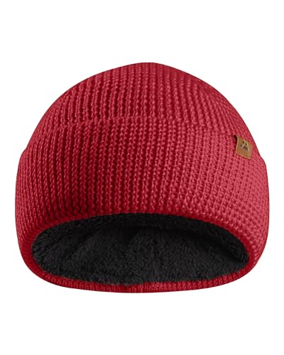 DANISH ENDURANCE Merino Kinder Beanie mit Fleece, Rot, Einheitsgröße von DANISH ENDURANCE