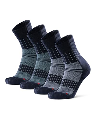 DANISH ENDURANCE Premium Merino Laufsocken 2 Paare (Mehrfarbig (1 x Marineblau/türkis, 1 x Marineblau/hellblau), EU 35-38) von DANISH ENDURANCE