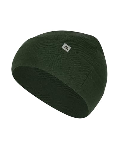 DANISH ENDURANCE Merino Laufmütze Herren & Damen, Sportmütze, Merinowolle Mütze, Wintermütze, Fahrrad Beanie, Atmungsaktiv & Warm, Unisex, Grün, Einheitsgröße von DANISH ENDURANCE