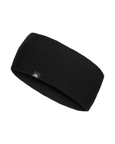 DANISH ENDURANCE Merino Stirnband, Funktionales Bandana, Sport Haarband, Elastisches Schweißband, für Damen & Herren, Schwarz, S/M von DANISH ENDURANCE