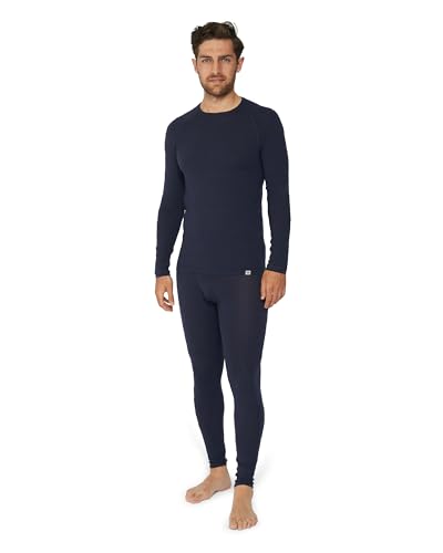 DANISH ENDURANCE Merino Thermo-Unterwäsche Set, Premium Funktionsunterwäsche, für Herren Dunkles Marineblau XXL von DANISH ENDURANCE