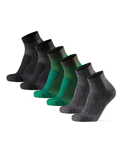 DANISH ENDURANCE Merino Wandersocken Low-Cut, 3 Pack (Mehrfarbig (1x Dunkelgrün, 1x Grau, 1x Schwarz), 39-42) von DANISH ENDURANCE