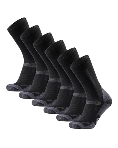 DANISH ENDURANCE Merino Wandersocken für Herren, Damen & Kinder, 3 Paar, Trekkingsocken (Schwarz/Grau, 39-42) von DANISH ENDURANCE