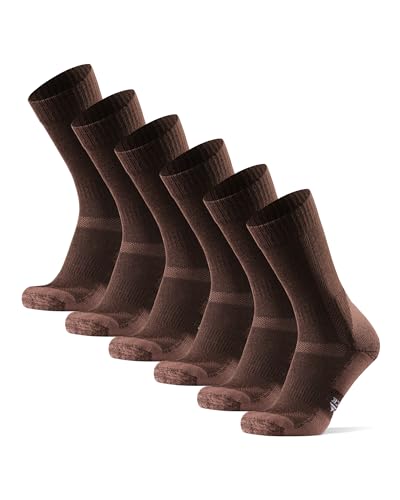 DANISH ENDURANCE Merinowolle Wandersocken für Herren, Damen & Kinder, 3 Paare, Trekkingsocken, Atmungsaktiv, Gepolstert, Antiblasen Polsterung, Merino Funktionssocken (Braun, EU 43-47) von DANISH ENDURANCE