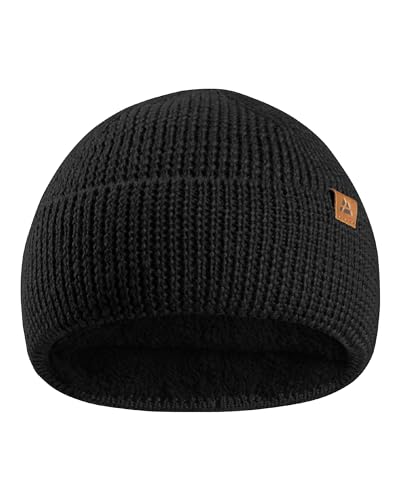 DANISH ENDURANCE Merino Kinder Beanie mit Fleece, Schwarz, Einheitsgröße von DANISH ENDURANCE