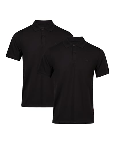 DANISH ENDURANCE Poloshirt Herren aus Bio-Baumwolle, Kurzarm & Regular Fit, Stretch-Passform Schwarz 2er Pack M von DANISH ENDURANCE