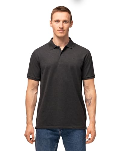 DANISH ENDURANCE Premium Poloshirt Herren Kurzarm (1er | 2er Pack), Piqué Qualität aus Bio-Baumwolle, Dunkelgrau Melange, XXL von DANISH ENDURANCE