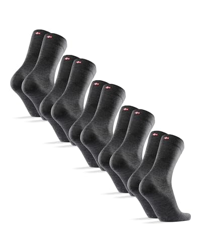 DANISH ENDURANCE Premium Merino-Socken, (3 | 5 Paar), Unisex, Socken Merinowolle Herren & Damen Grau 43-47 von DANISH ENDURANCE