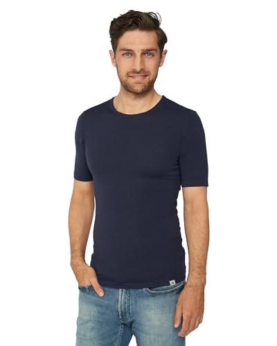 DANISH ENDURANCE Premium Merino T-Shirt, Unterziehshirt, Sport & Outdoor Funktionsshirt, Anti-Schweiß, Weich, Leicht, für Herren Dunkles Marineblau 3XL von DANISH ENDURANCE