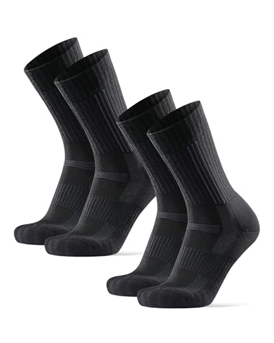 DANISH ENDURANCE Premium Merino Wandersocken, Trekking-Socken, Thermosocken, Starke Polsterung, für Damen & Herren, 2 Paar Schwarz 48-51 von DANISH ENDURANCE