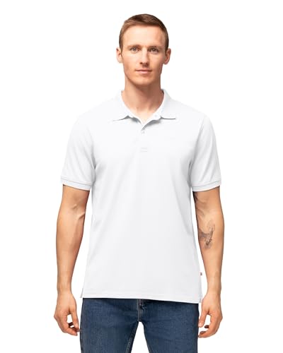 DANISH ENDURANCE Premium Poloshirt Herren Kurzarm (1er | 2er Pack), Piqué Qualität aus Bio-Baumwolle, Weiß, 3XL von DANISH ENDURANCE