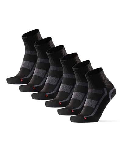 DANISH ENDURANCE Quarter Pro Sportsocken, Laufsocken für Damen und Herren 1, 3 oder 5 Paare (3x Schwarz/Grau, 35-38) von DANISH ENDURANCE