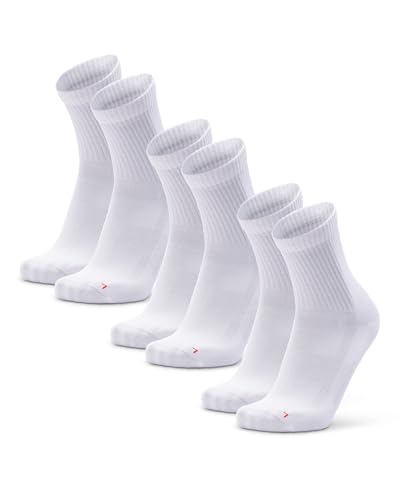 DANISH ENDURANCE Quarter Sportsocken (EU 39-42, Einfarbig Weiß - 3 Paare) von DANISH ENDURANCE