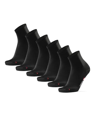 DANISH ENDURANCE Quarter Pro Sportsocken, Laufsocken für Damen und Herren 3 Paare (Einfarbig Schwarz, EU 43-47) von DANISH ENDURANCE