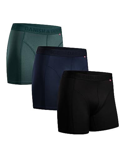 DANISH ENDURANCE Sport Boxershorts Mehrfarbig (1x Schwarz, 1x Blau, 1x Grün) 3XL von DANISH ENDURANCE