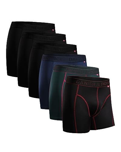 DANISH ENDURANCE Sports Trunks 6 Pack M Multicolor (3X Black, 1x Blue, Black/Red, Green) 6-Pack von DANISH ENDURANCE