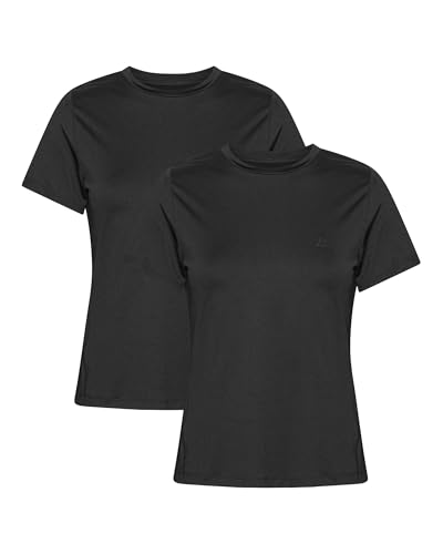 DANISH ENDURANCE Sportshirt Damen, Sport Oberteile Damen, Yoga Shirt, Leicht & Atmungsaktiv, 1er oder 2er Pack Schwarz M von DANISH ENDURANCE