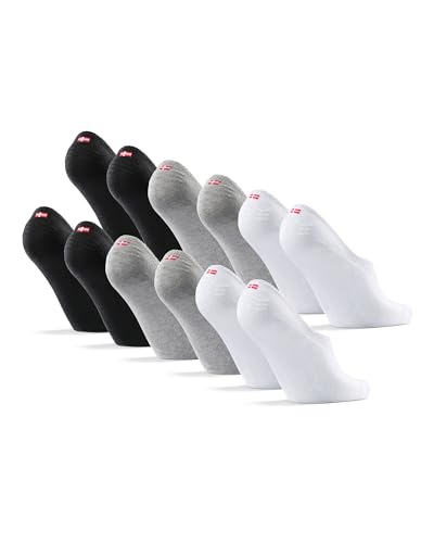 DANISH ENDURANCE Unsichtbare Sneaker Socken 6 Paare (Mehrfarbig (2 x schwarz, 2 x weiß, 2 x grau), EU 39-42) von DANISH ENDURANCE