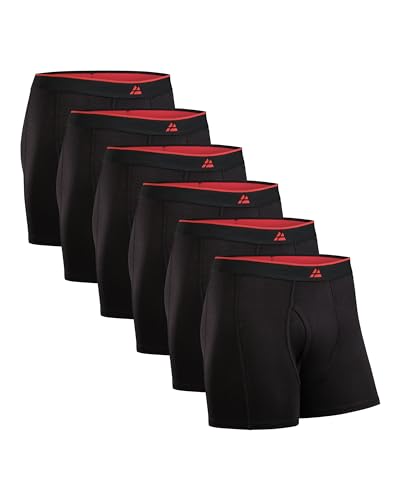 DANISH ENDURANCE Weiche Boxershorts mit Eingriff 6er-Pack Schwarz 3XL von DANISH ENDURANCE