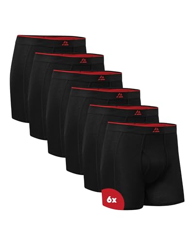 DANISH ENDURANCE 6er Pack Bambus Boxershorts Herren, Unterhosen Herren mit oder ohne Eingriff, Schwarz XXL von DANISH ENDURANCE