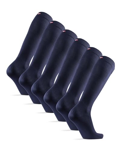 DANISH ENDURANCE Weiche Kniestrümpfe für Herren & Damen, kniehohe Socken, 3 Pack (Marineblau, 39-42) von DANISH ENDURANCE