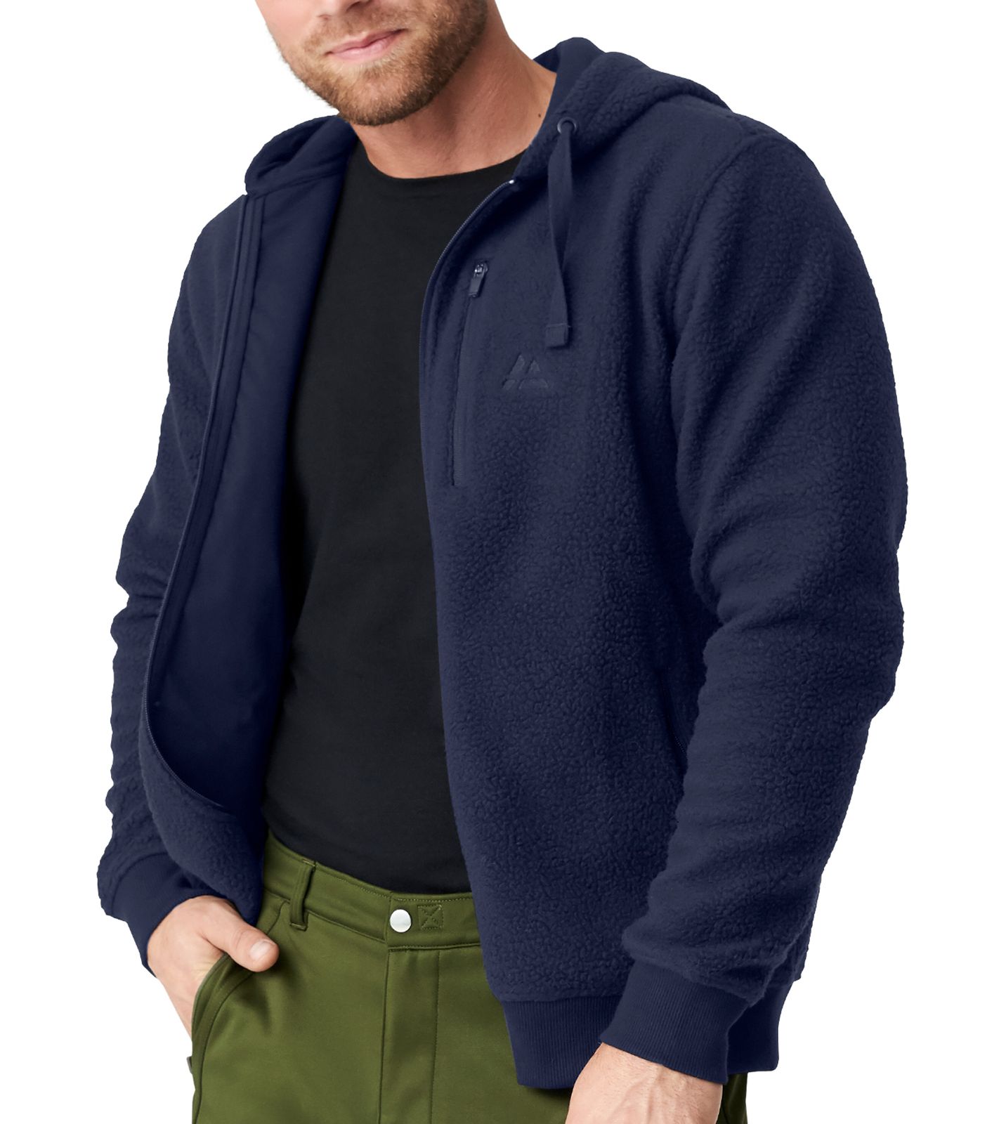 DANISH ENDURANCE nachhaltige Herren Fleece-Jacke mit Kapuze Oeko-Tex zertifiziert 155000 Navy-Blau von DANISH ENDURANCE