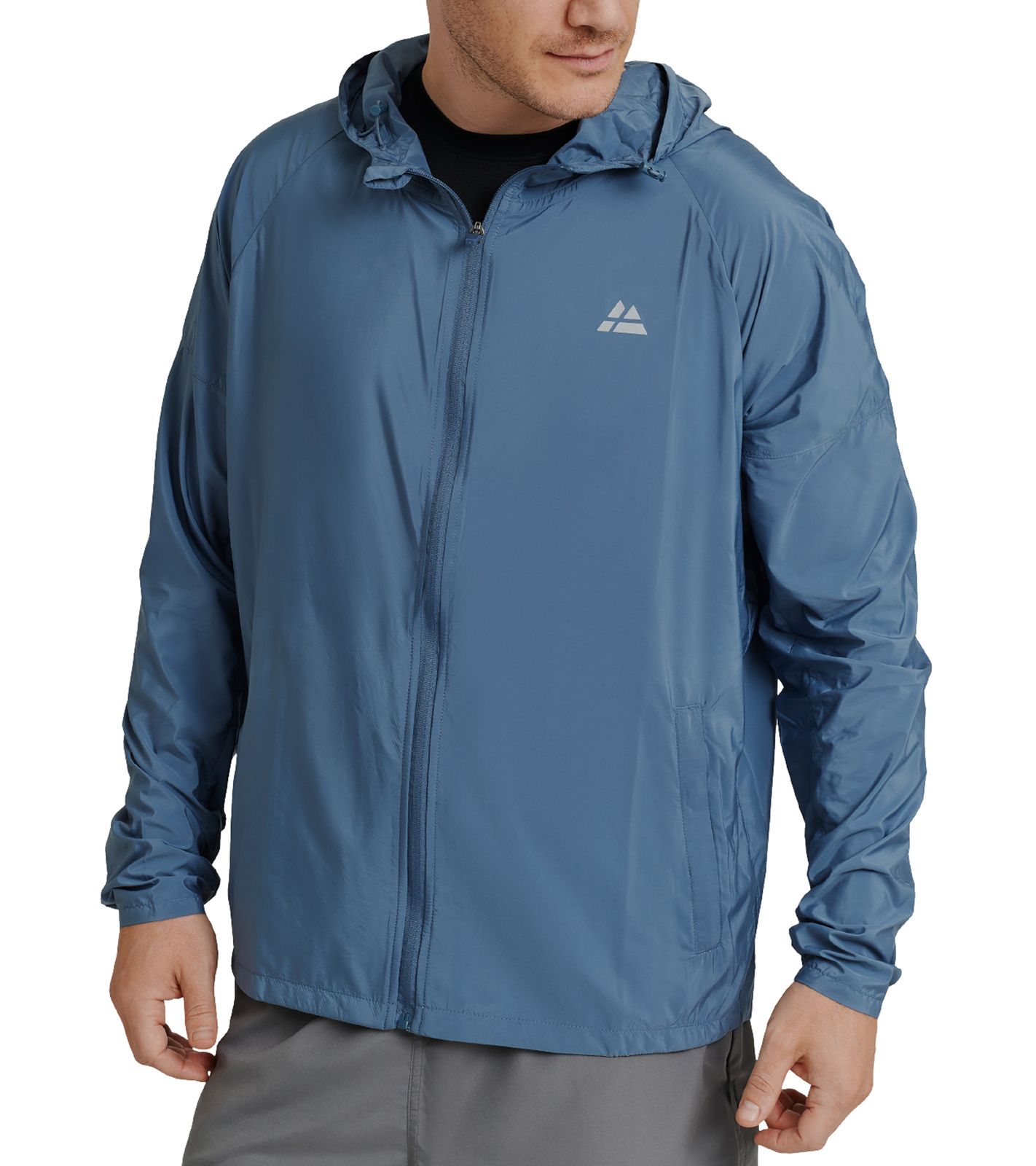 DANISH ENDURANCE nachhaltiger Herren Windbreaker mit Kapuze Oeko-Tex zertifiziert 145000 Blau von DANISH ENDURANCE