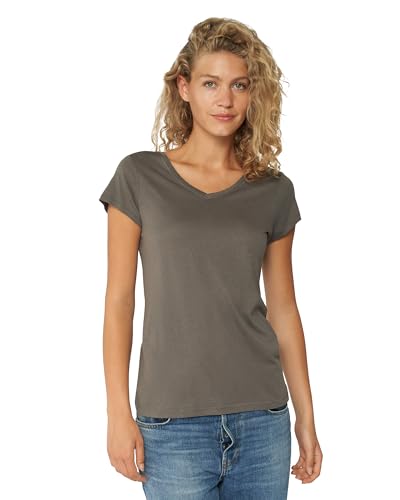 Damen T-Shirts Crew or V-Neck 1 Pack (V-Ausschnitt - Grau, L) von DANISH ENDURANCE