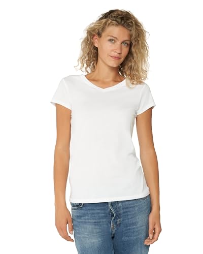 Damen T-Shirts Crew or V-Neck 1 Pack (V-Ausschnitt - Weiß, S) von DANISH ENDURANCE