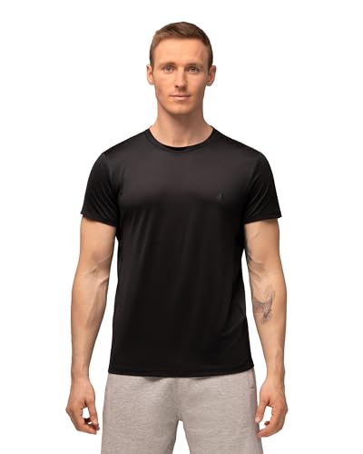 Herren Classic T-Shirt aus recyceltem Polyester (Schwarz, Large) von DANISH ENDURANCE