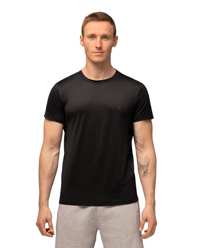 Herren Classic T-Shirt aus recyceltem Polyester (Schwarz, Medium) von DANISH ENDURANCE