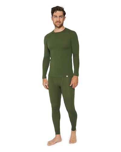 DANISH ENDURANCE Men's Merino Baselayer Set (LS Shirt + Tights) XL Green 1-Pack von DANISH ENDURANCE