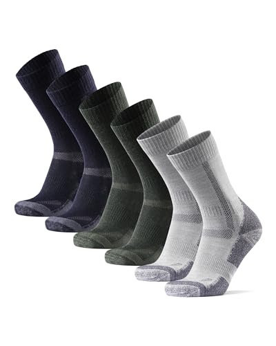 DANISH ENDURANCE Merinowolle Wander- und Trekkingsocken 3 Paare (Mehrfarbig (Marineblau, Grau, Grün), EU 43-47) von DANISH ENDURANCE