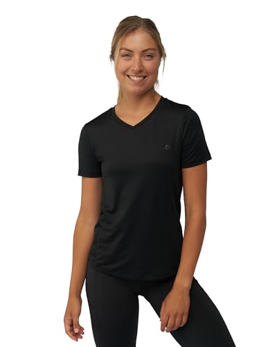 Women Workout T-Shirt, Breathable Fitness Top (Schwarz, XL) von DANISH ENDURANCE