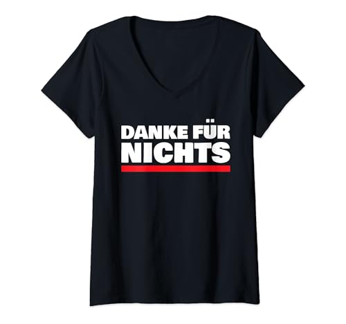 Damen DANKE FÜR NICHTS T-Shirt mit V-Ausschnitt von DANKE FÜR NICHTS