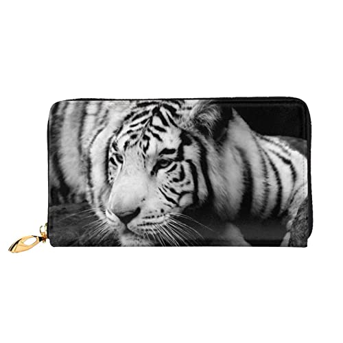 DANLIM Animal Tiger Damen Leder Geldbörse Große Kapazität Kreditkartenhalter Handy Handgelenkschlaufe Geldbörse, Schwarz, Einheitsgröße, Schwarz, Einheitsgröße, Schwarz , Einheitsgröße von DANLIM