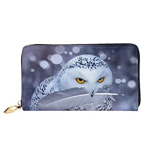 DANLIM Arctic Owl Damen Leder Geldbörse Handheld Bag Kartentasche Reißverschluss Geldbörse, Schwarz, Einheitsgröße von DANLIM