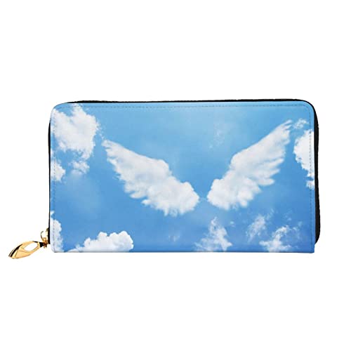 DANLIM Damen Leder Geldbörse Handheld Bag Kartentasche Reißverschluss Geldbörse Sky Cloud, Himmel Wolke, Einheitsgröße von DANLIM