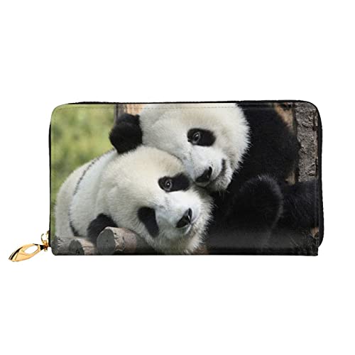 DANLIM Damen Leder Geldbörse Handheld Tasche Kartentasche Reißverschluss Geldbörse Adler, Niedliche Pandas, Einheitsgröße von DANLIM