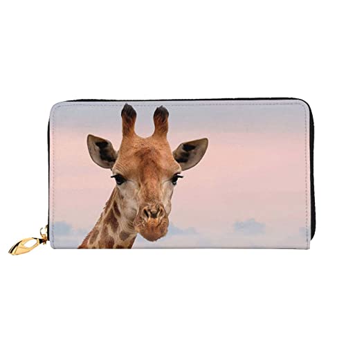 DANLIM Damen Leder Geldbörse Handtasche Kartentasche Reißverschluss Geldbörse Graceful Giraffe, Anmutige Giraffe, Einheitsgröße von DANLIM