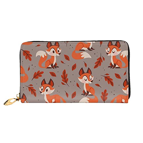 DANLIM Damen Leder Geldbörse Handtasche Kartentasche Reißverschluss Geldbörse Louvre Museum in Paris, Fall Fox, Einheitsgröße von DANLIM